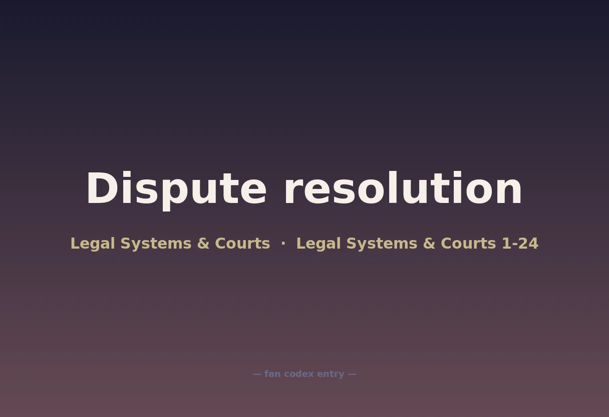 Dispute resolution